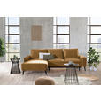 ECKSOFA in Velours Goldfarben  - Goldfarben/Schwarz, KONVENTIONELL, Holz/Textil (161/260cm) - Carryhome