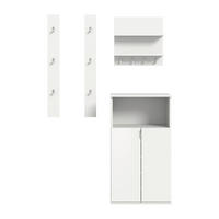 GARDEROBE 4-teilig  in 111/193/37 cm  - Weiß Hochglanz/Weiß, Design, Holzwerkstoff (111/193/37cm) - Livetastic