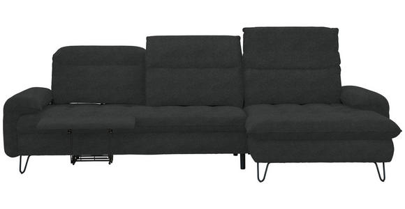 ECKSOFA in Webstoff Anthrazit  - Anthrazit/Schwarz, LIFESTYLE, Textil/Metall (310/180cm) - Valnatura