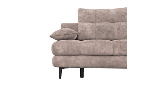 SCHLAFSOFA  mit Liegefunktion, Schlafen auf Sitzhöhe, Rücken echt Chenille Rosa  - Schwarz/Rosa, KONVENTIONELL, Textil/Metall (203/94/96cm) - Carryhome