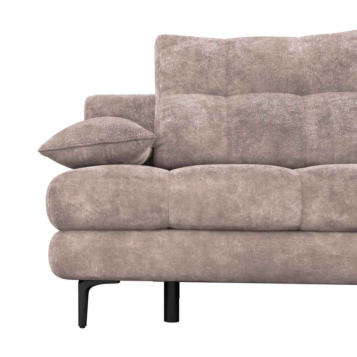 SCHLAFSOFA  mit Liegefunktion, Schlafen auf Sitzhöhe, Rücken echt Chenille Rosa  - Schwarz/Rosa, KONVENTIONELL, Textil/Metall (203/94/96cm) - Carryhome