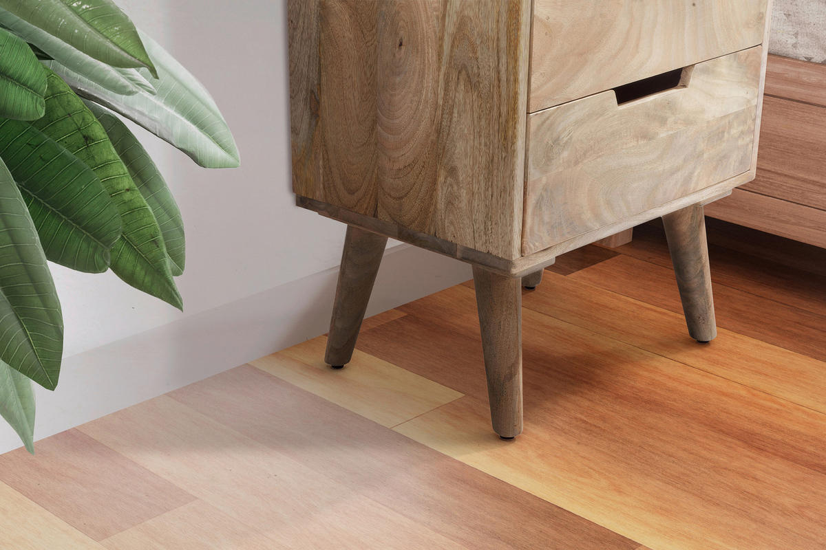 NACHTTISCH 45/63/33 cm  in massiv Mangoholz Hellbraun  - Hellbraun, Design, Holz (45/63/33cm) - MID.YOU
