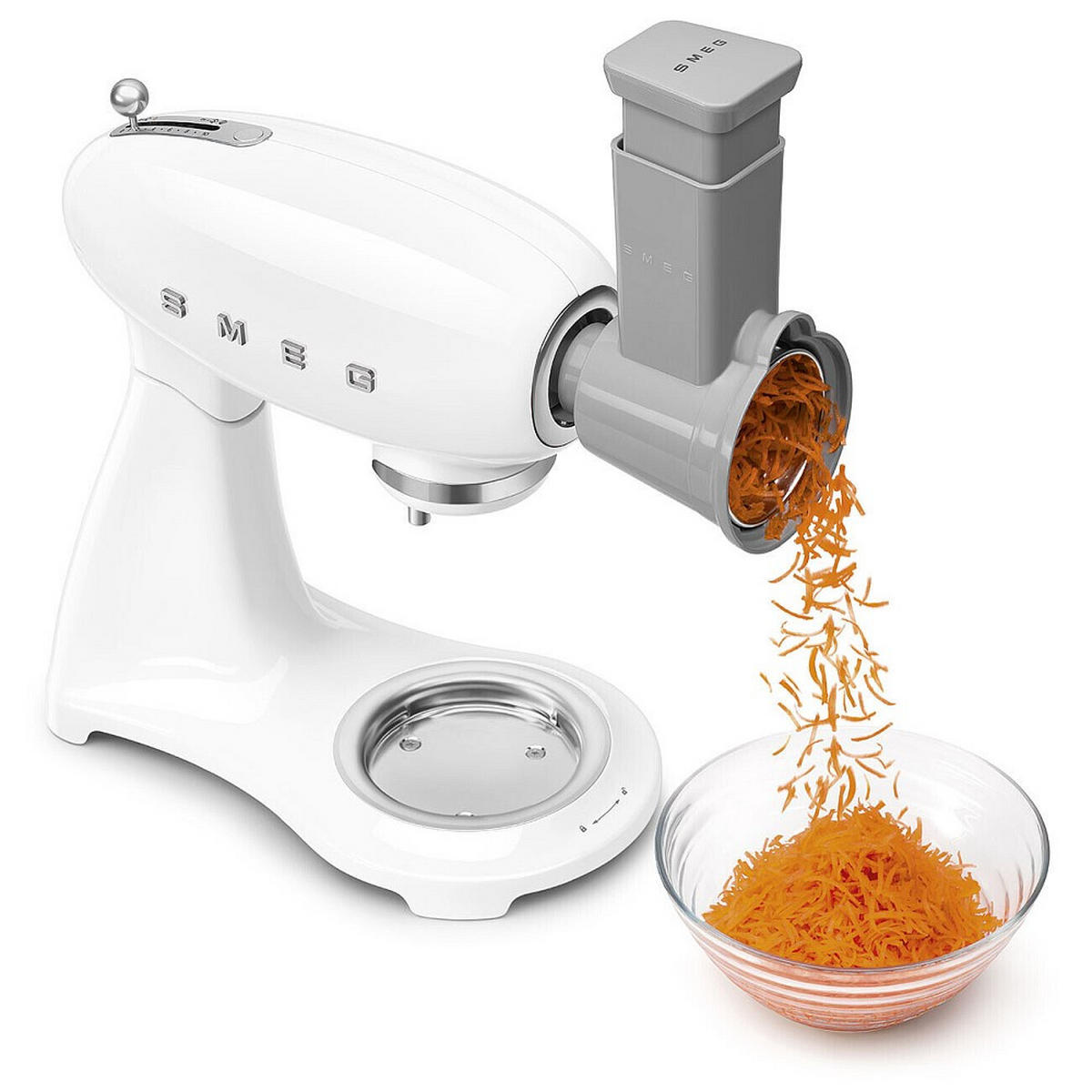 KÜCHENMASCHINE 50´S STYLE SMF05CREU  - Alufarben/Weiß, Basics, Metall (40,2/37,8/22,1cm) - SMEG