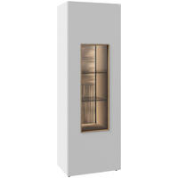 VITRINE Weiss, Wildeiche  64/194/43 cm  - Wildeiche/Weiss, Design, Glas/Holz (64/194/43cm) - Voglauer