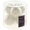 CHRISTBAUMKUGEL-SET 8 cm 6-teilig  - Weiß, KONVENTIONELL, Glas (8cm)