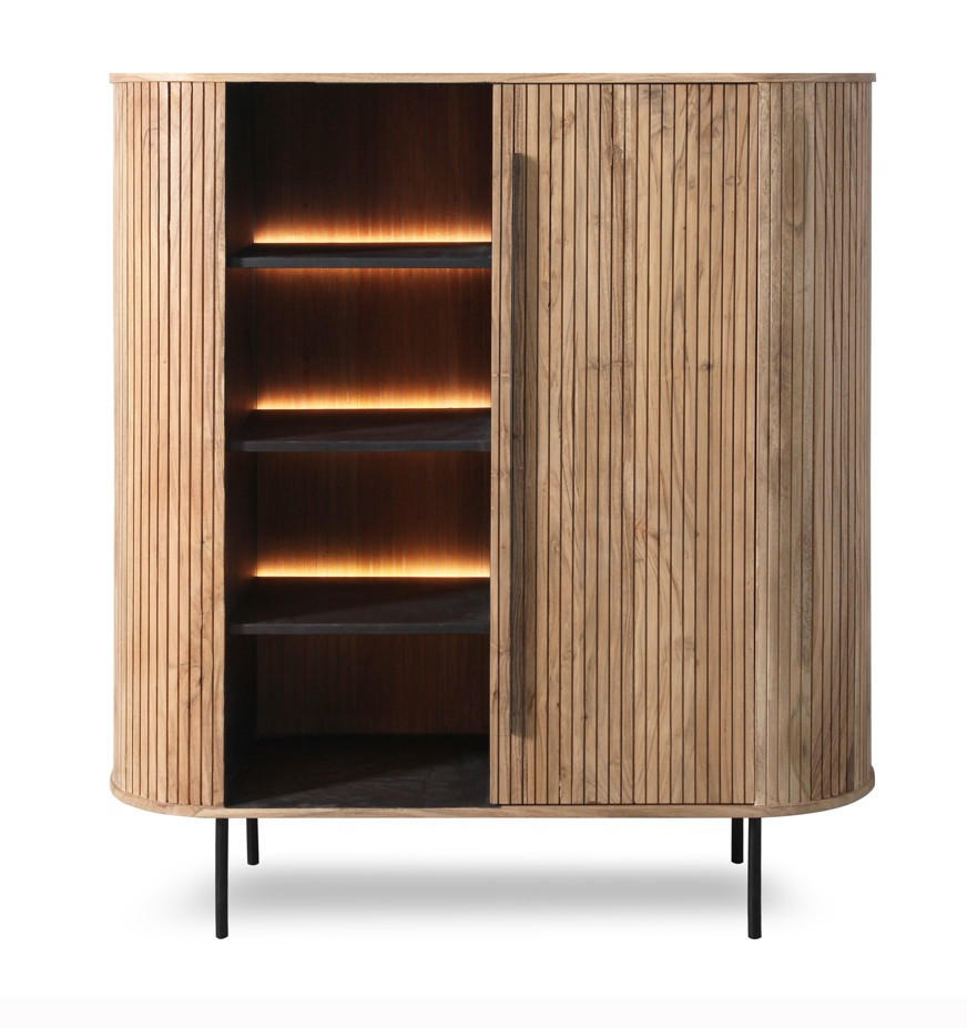 Livetastic Highboard Grau 118x135x40 cm