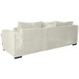 ECKSOFA in Cord Creme  - Creme/Schwarz, KONVENTIONELL, Textil/Metall (258/168cm) - Carryhome