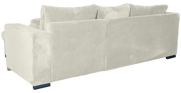 ECKSOFA in Cord Creme  - Creme/Schwarz, KONVENTIONELL, Textil/Metall (258/168cm) - Carryhome