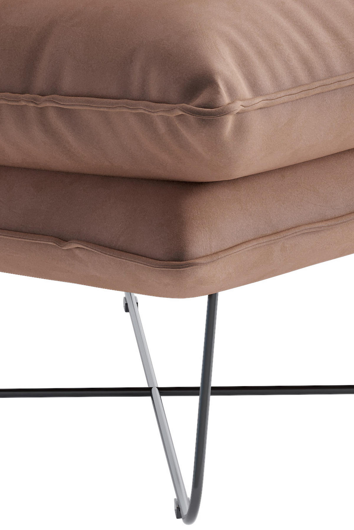 SESSEL in Flachgewebe Hellbraun  - Hellbraun/Schwarz, Design, Textil/Metall (72/84/90cm) - Livetastic