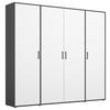 DREHTÜRENSCHRANK  in Weiß, Grau  - Weiß/Grau, MODERN, Holzwerkstoff/Kunststoff (187/194/53cm) - Rauch Möbel