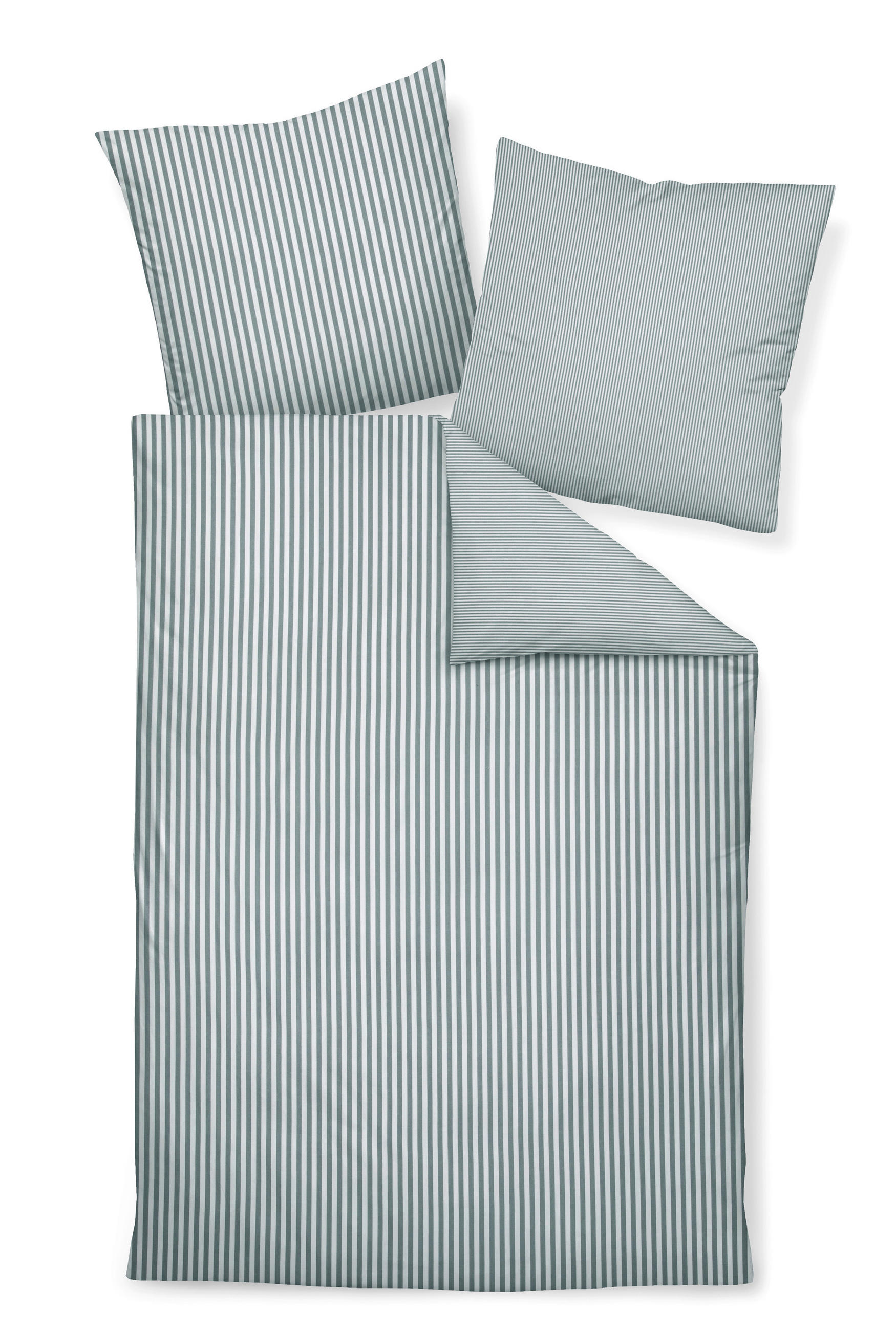 BETTWÄSCHE 155/220 cm CHINCHILLA S Flanell  - Silberfarben/Weiß, Basics, Textil (155/220cm) - Janine
