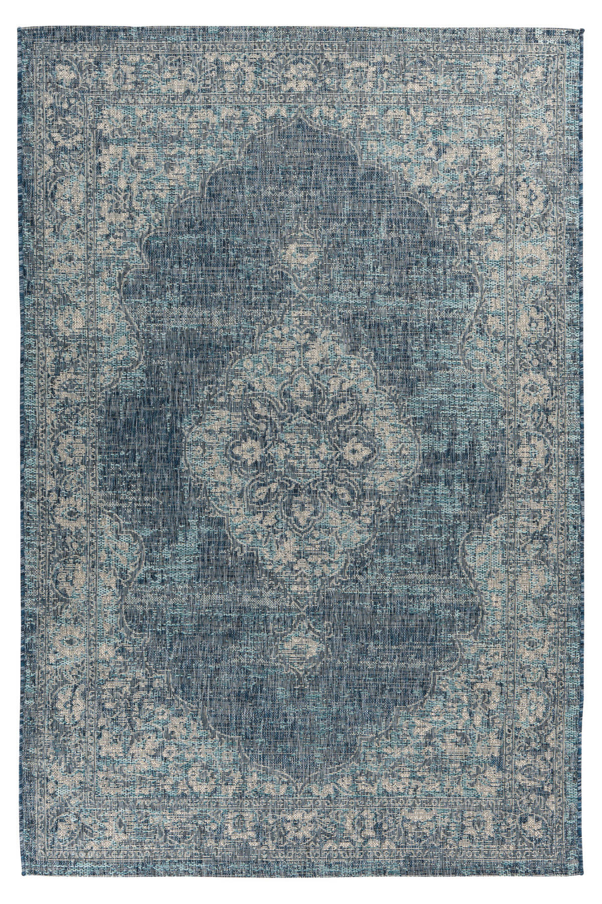 In- und Outdoorteppich 80/150 cm My Nordic Blau, Grau  - Blau/Grau, Design, Textil (80/150cm) - Obsession