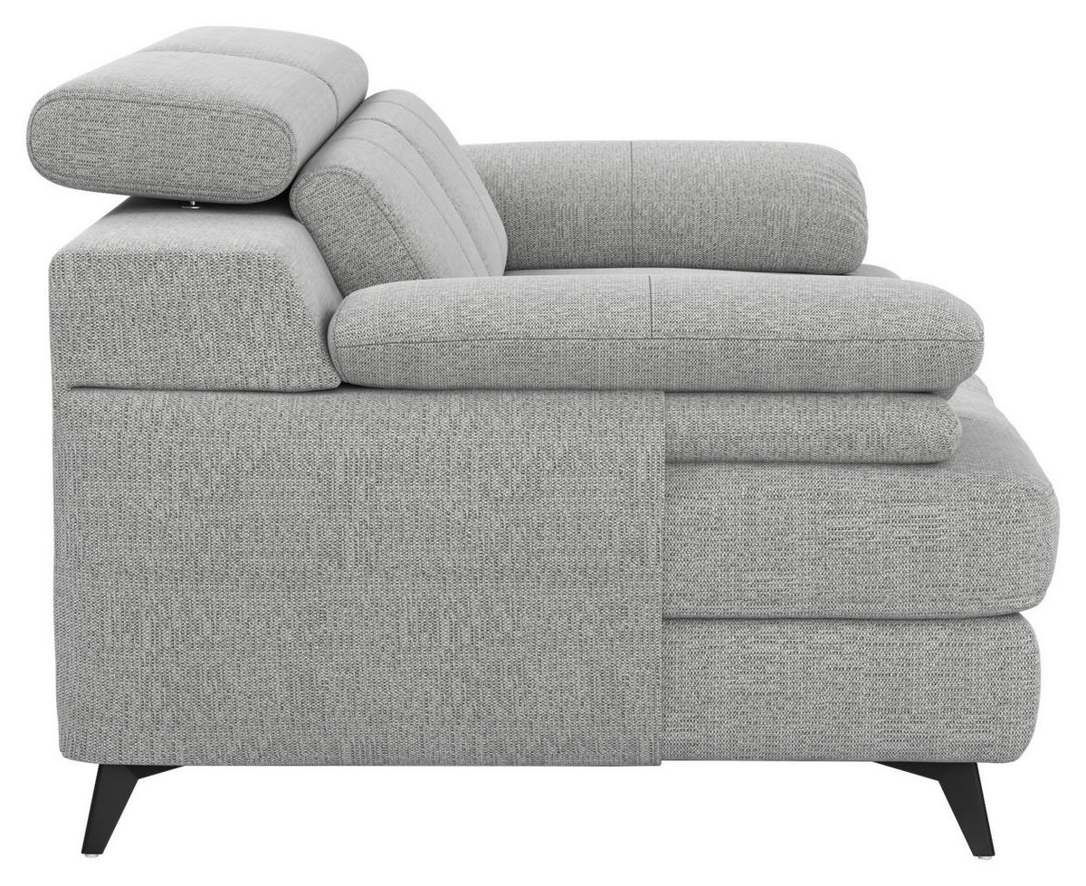 2-SITZER-SOFA in Chenille Silberfarben  - Silberfarben/Schwarz, Design, Textil/Metall (205/80/104cm) - Livetastic