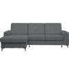 ECKSOFA in Velours Grau  - Schwarz/Grau, Konventionell, Textil/Metall (167/247cm) - Stylife