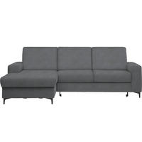 ECKSOFA in Velours Grau  - Schwarz/Grau, Konventionell, Textil/Metall (167/247cm) - Stylife
