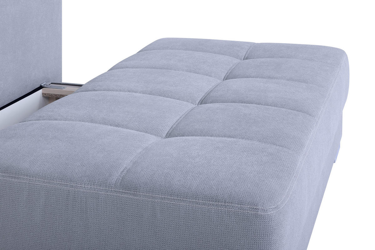 SCHLAFSOFA  mit Webstoff Grau  - Chromfarben/Schwarz, Design, Kunststoff/Textil (200/90/110cm) - P & B
