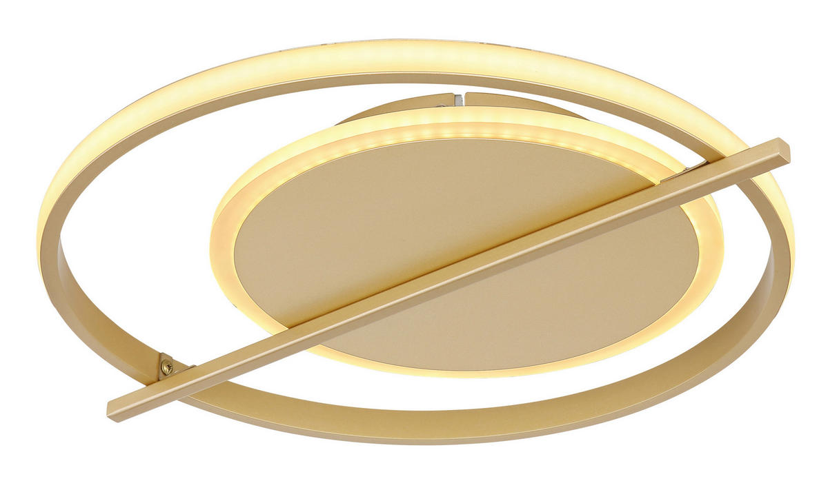 LED SVJETILJKA STROPNA REBALL  - zlatne boje/opalna, Basics, metal/plastika (40/36/5cm)