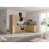 ECKKÜCHE 270/200 cm  in Eichefarben  - Edelstahlfarben/Eichefarben, Basics, Holzwerkstoff/Metall (270/200cm) - Optifit