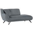 CHAISELONGUE in Feincord Dunkelgrau  - Dunkelgrau/Schwarz, Design, Textil/Metall (190/90/95cm) - Carryhome