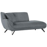 CHAISELONGUE in Feincord Dunkelgrau  - Dunkelgrau/Schwarz, Design, Textil/Metall (190/90/95cm) - Carryhome