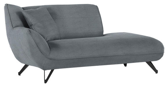 CHAISELONGUE in Feincord Dunkelgrau  - Dunkelgrau/Schwarz, Design, Textil/Metall (190/90/95cm) - Carryhome