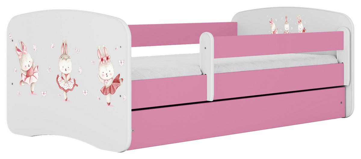 KINDER-/JUNIORBETT - Pink/Birkefarben, MODERN, Holz/Holzwerkstoff (80/160cm) - MID.YOU