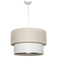 HÄNGELEUCHTE 30/75 cm   - Creme/Weiß, Design, Textil/Metall (30/75cm) - P & B