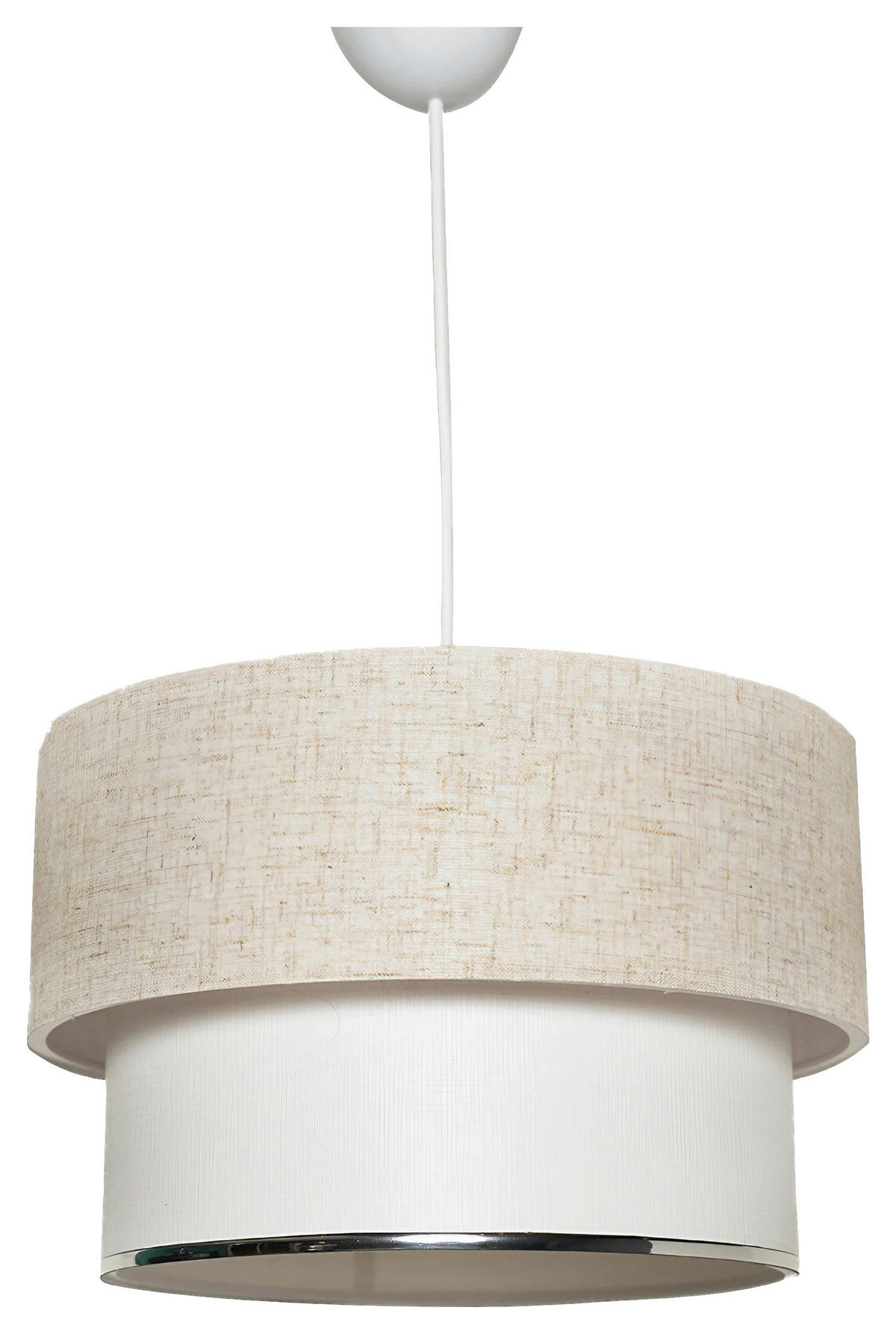 HÄNGELEUCHTE 30/75 cm   - Creme/Weiß, Design, Textil/Metall (30/75cm) - P & B