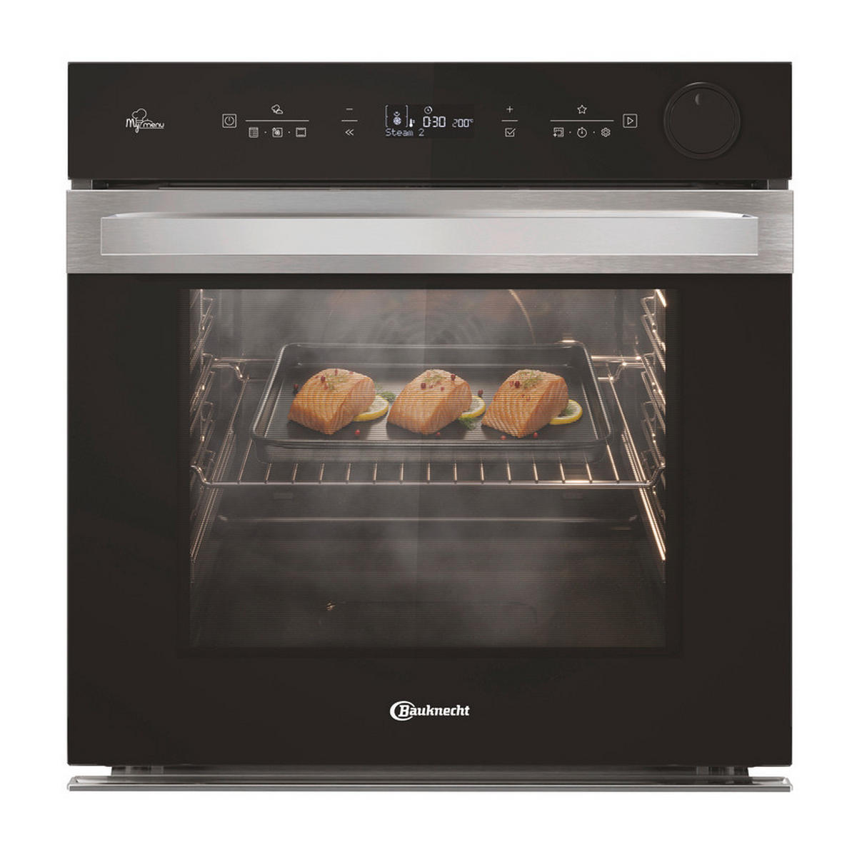 BACKOFENSET BAKO AIRFRY  - Edelstahlfarben/Schwarz, Basics, Glas/Metall (59,5/57,5/57cm) - Bauknecht