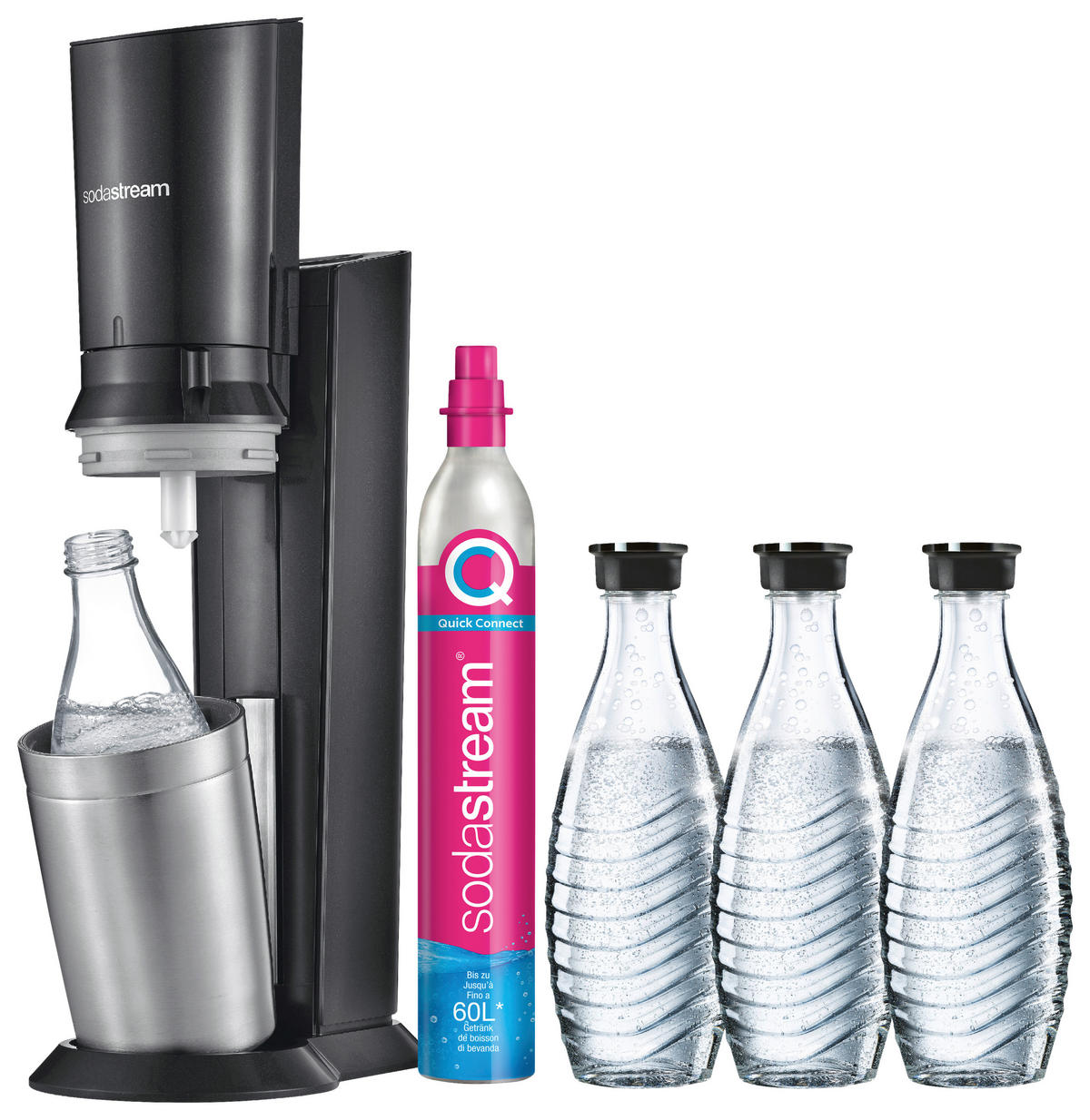 WASSERSPRUDLER Crystal inkl. 3 Flaschen  - Basics (29/45/20cm) - SodaStream
