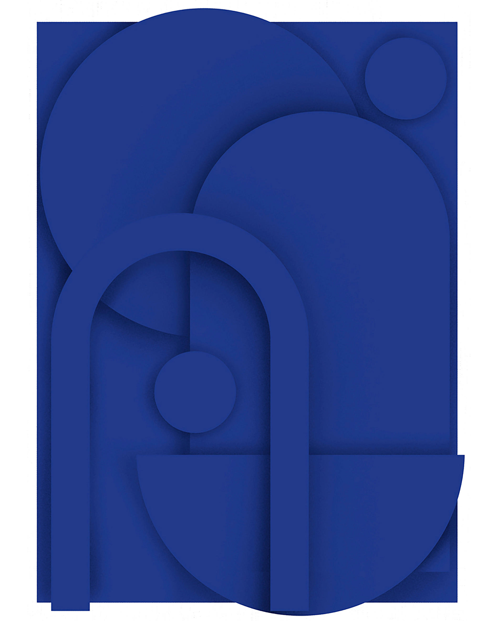 BILD Abstraktes 50/70 cm  - Blau, Trend, Holz/Kunststoff (50/70cm) - Monee