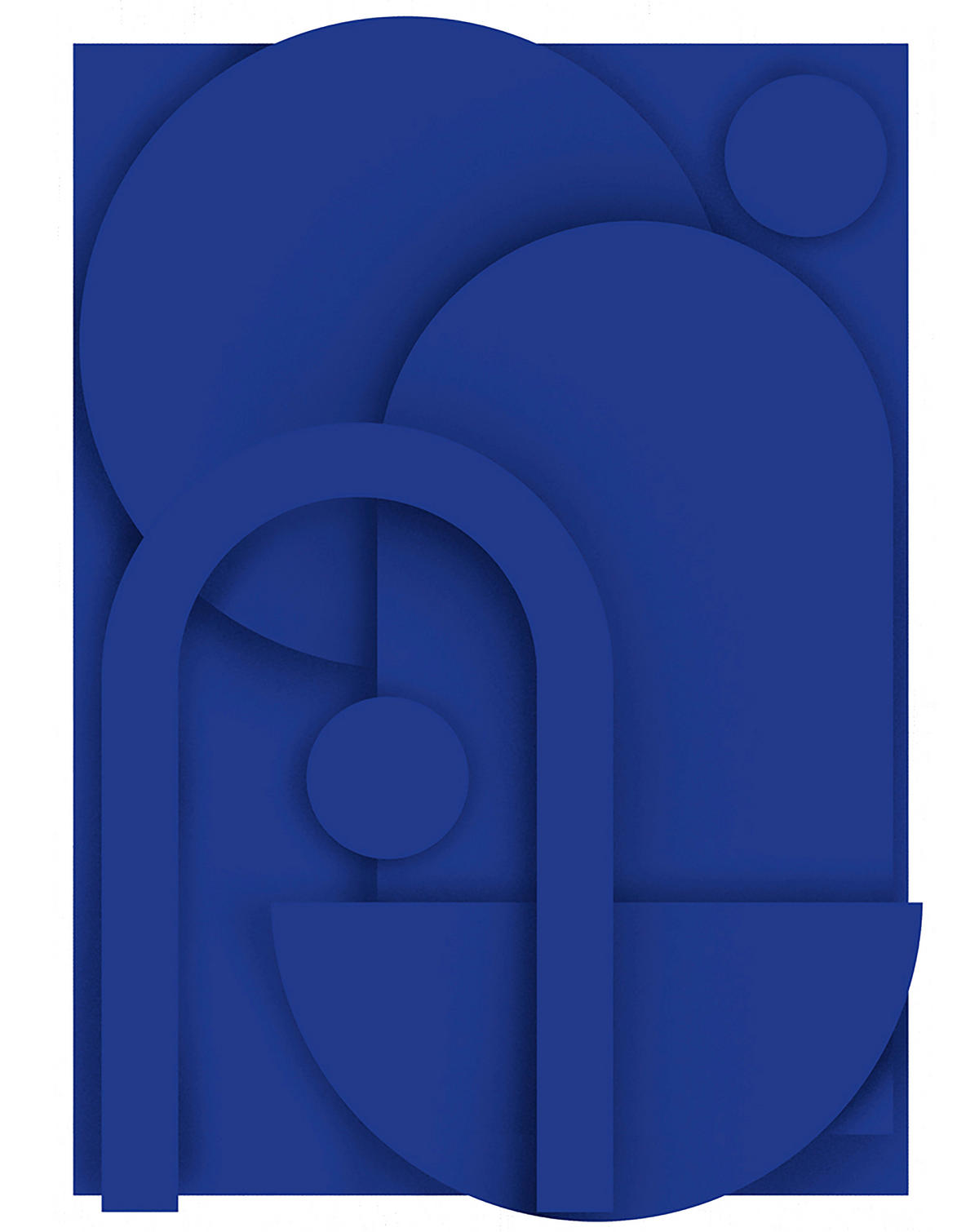 BILD Abstraktes 50/70 cm  - Blau, Trend, Holz/Kunststoff (50/70cm) - Monee