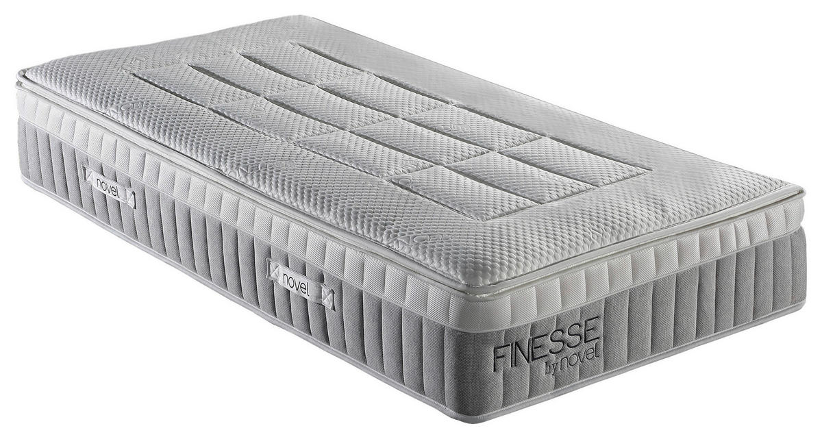 BOXSPRINGMATRATZE 200/200 cm, Höhe ca.:  - Weiß/Grau, Basics, Textil (200/200cm) - Novel