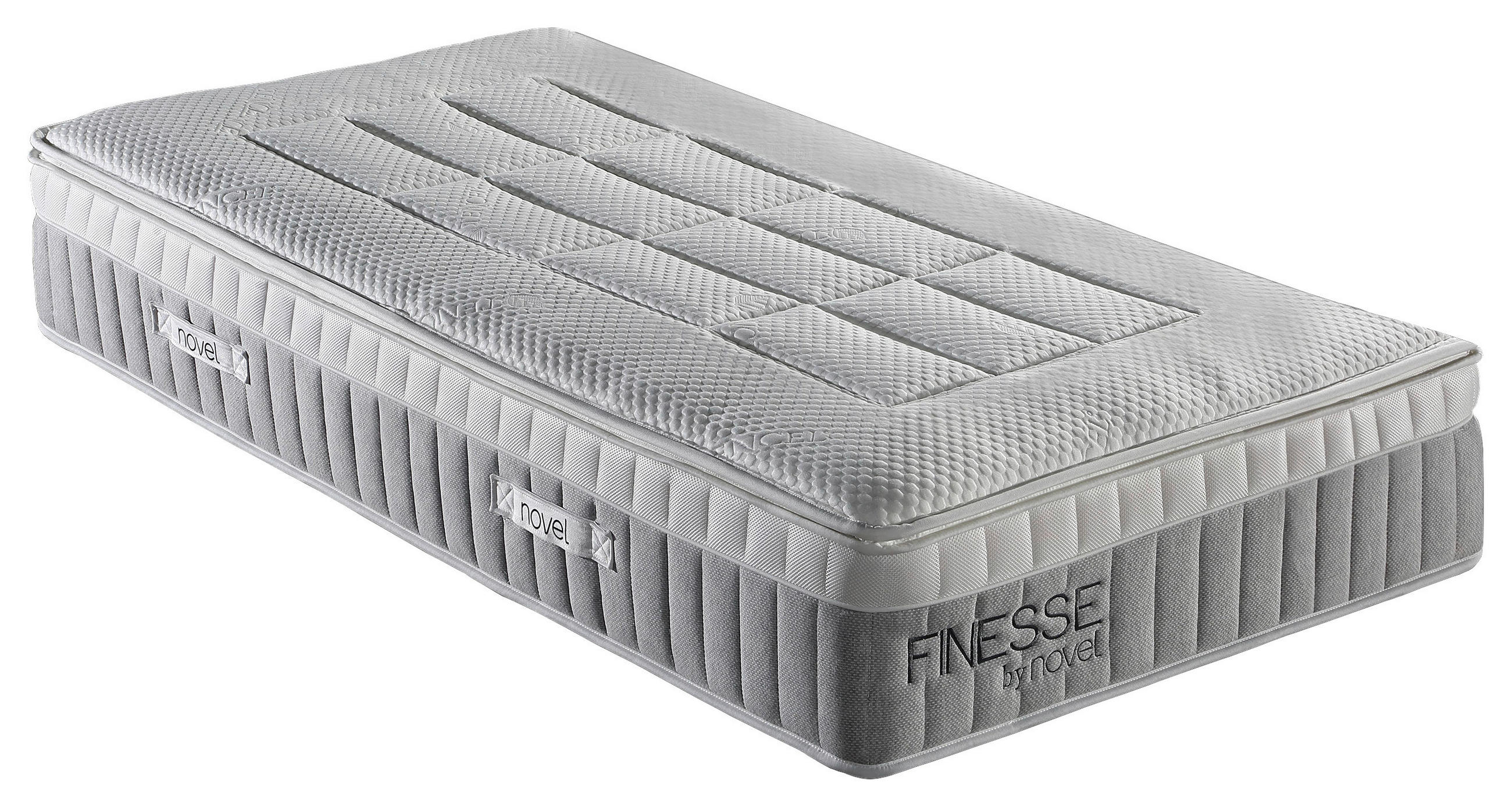 Thumbnail - Novel Boxspringmatratze, Grau, Weiß, Textil, H4, 7-Zonen, Höhe ca. 18 cm, Füllung: Polyester, 120x200 cm, Oeko-Tex® Stan...