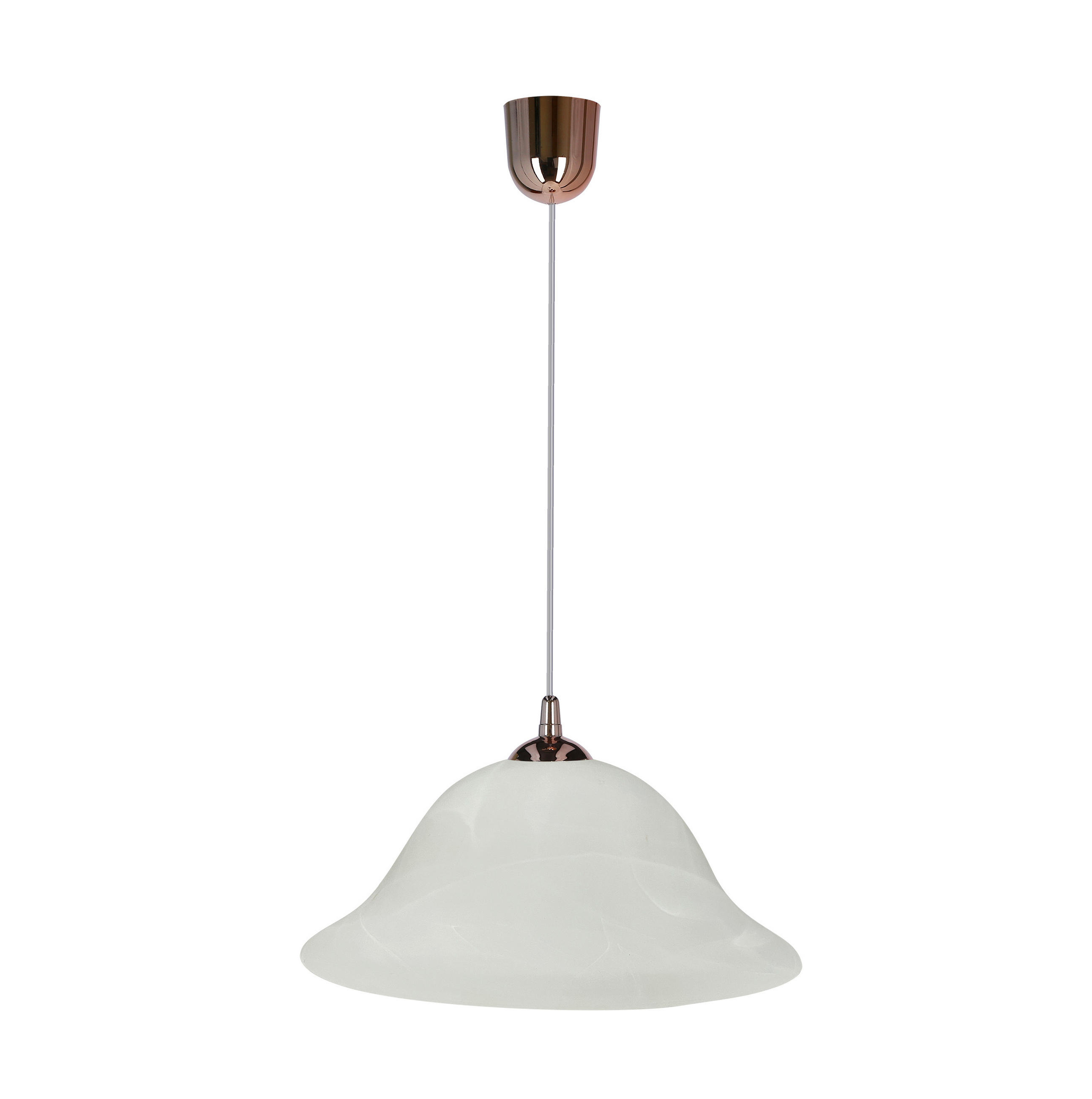 PENDELLEUCHTE 25/25/70 cm  - Alabasterfarben/Kupferfarben, KONVENTIONELL, Metall (25/25/70cm)