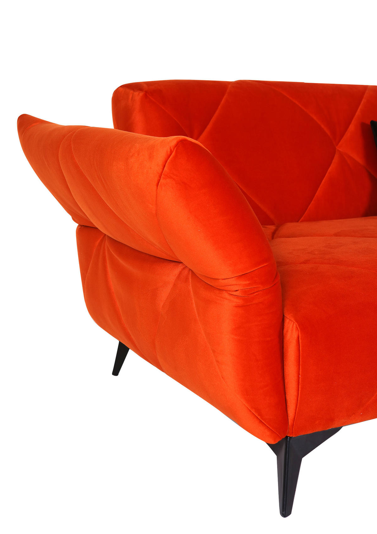 MEGA SOFA narandžasta, crna  - crna/narandžasta, Dizajnerski, tekstil/metal (260/300/80/46/130cm) - Ambia Home