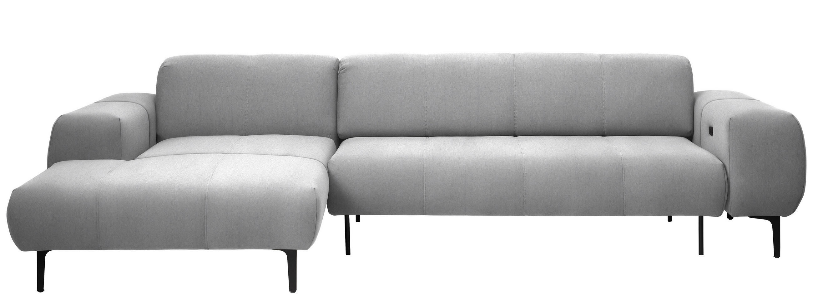 ECKSOFA in Chenille Greige  167/311 cm  - Greige/Schwarz, Design, Textil/Metall (167/311cm) - Xora