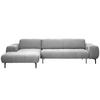 ECKSOFA in Chenille Greige  - Greige/Schwarz, Design, Textil/Metall (167/311cm) - Xora