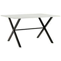 ESSTISCH Weiß rechteckig   - Schwarz/Weiß, Design, Holzwerkstoff/Metall (140/90/76cm) - Stylife