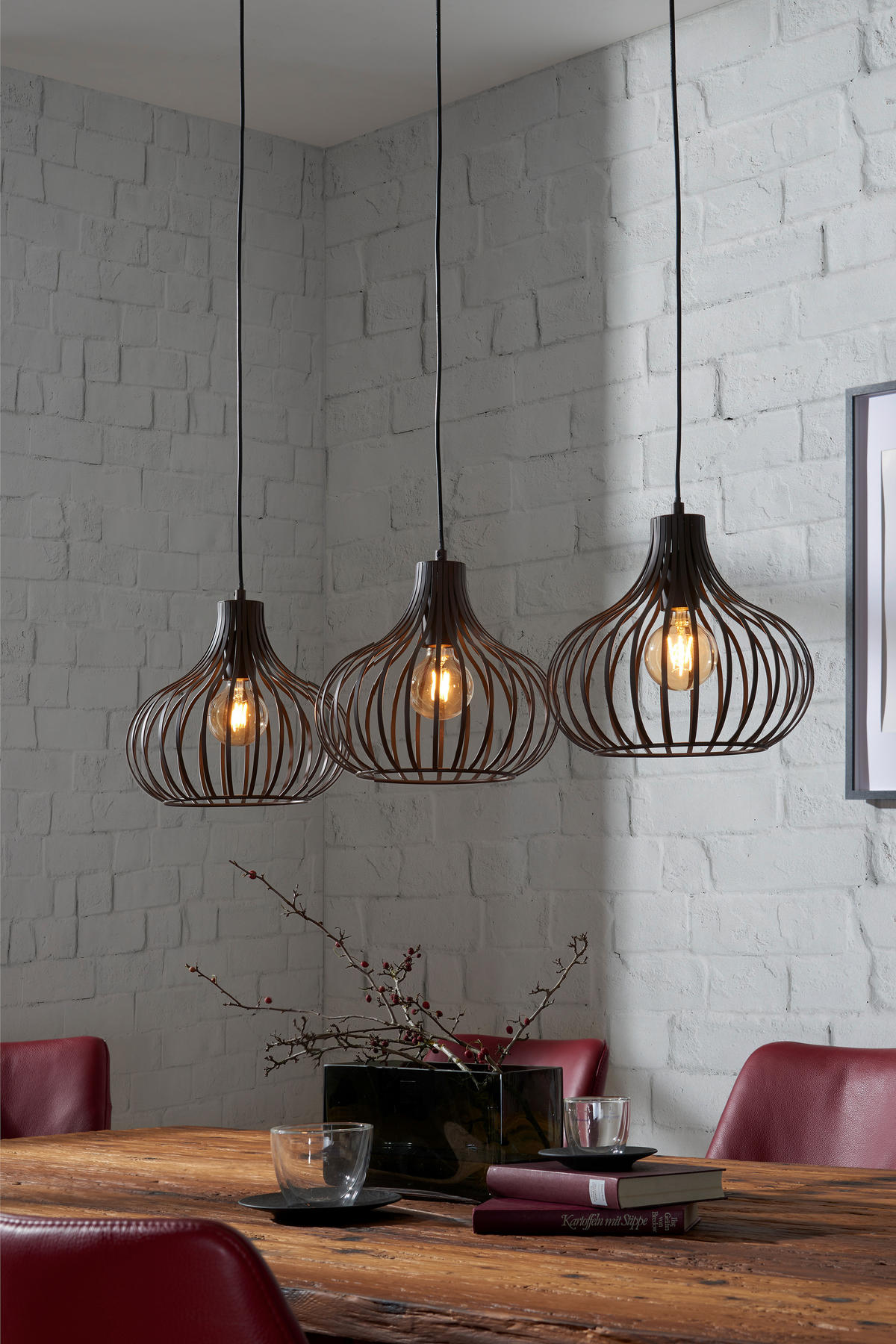 HÄNGELEUCHTE 105/30/150 cm  - Rostfarben, Basics, Metall (105/30/150cm) - Marama