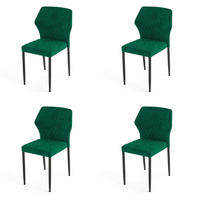 STUHL-SET 4 Stück  in Stahl  - Grün, MODERN, Leder/Metall (49/80/56cm) - MID.YOU