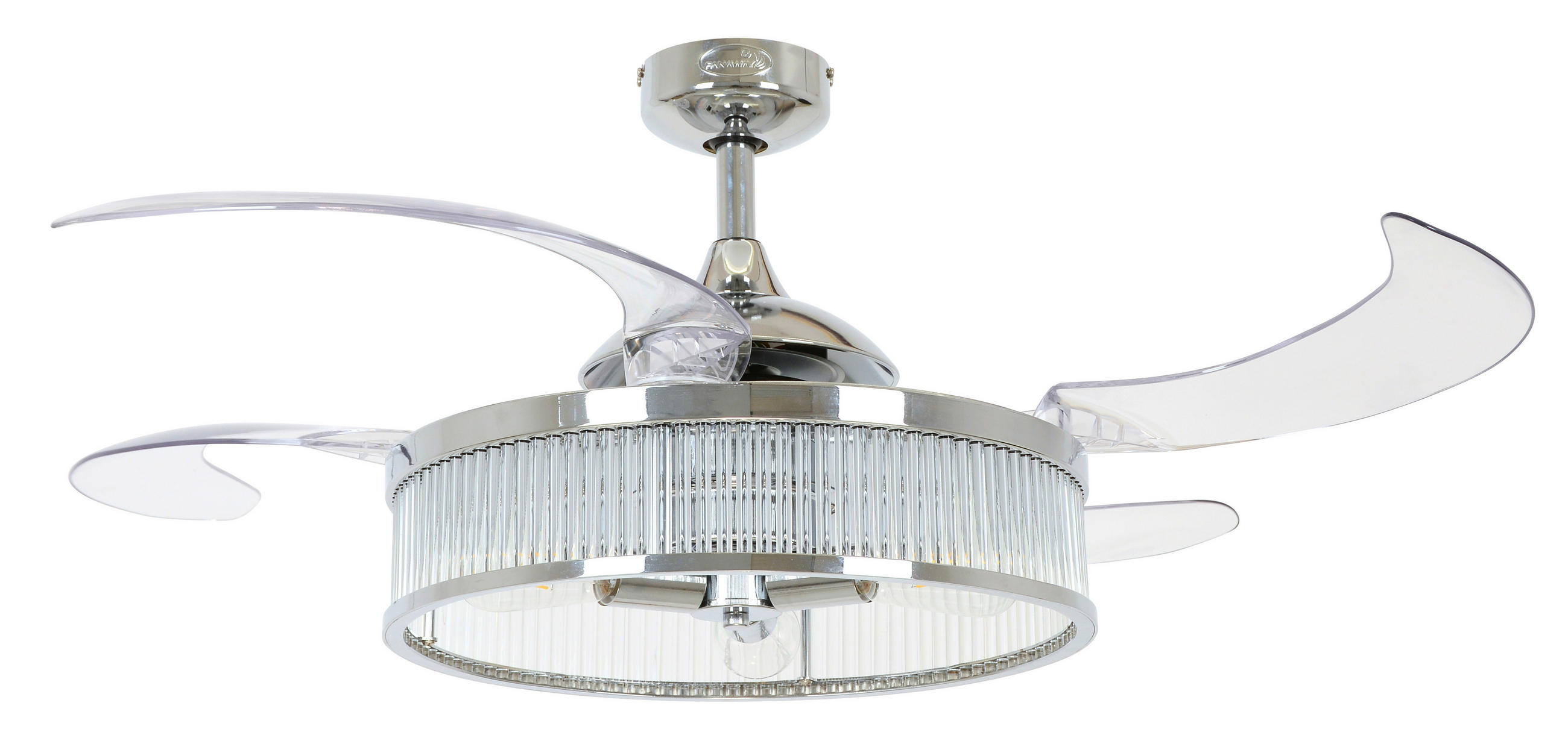 DECKENVENTILATOR FANAWAY CORBELLE 122/40 cm   - Chromfarben/Transparent, Design, Kunststoff/Metall (122/40cm) - P & B