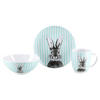 FRÜHSTÜCKSSERVICE Grün, Weiß Happy Bunny 3-teilig 1 Personen  - Weiß/Grün, Basics, Keramik - Creatable