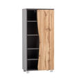 MIDISCHRANK 60/130/35 cm  - Eiche Wotan/Graphitfarben, Natur, Holzwerkstoff (60/130/35cm) - Xora