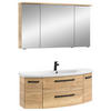 BADEZIMMER 3-teilig  in 122 cm  - Eichefarben/Schwarz, MODERN, Glas/Keramik (122cm) - Sadena