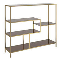 REGAL Goldfarben, Hellbraun  - Hellbraun/Goldfarben, Design, Glas/Metall (115/100/30cm) - Kare-Design