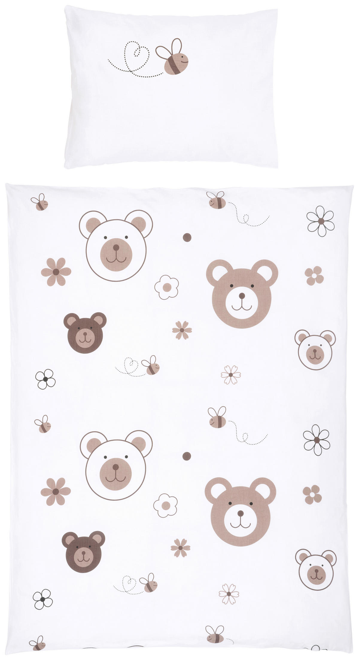 GITTERBETT-KOMPLETTSET 124,5/64,5/79 cm  - Braun/Weiß, Basics, Holz/Textil (124,5/64,5/79cm) - My Baby Lou