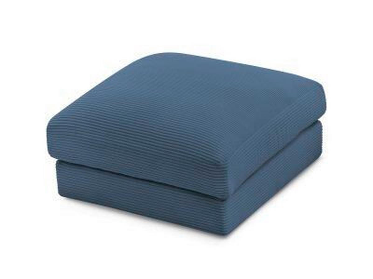 HOCKER LEONARD Cord Dunkelblau  - Schwarz/Dunkelblau, MODERN, Kunststoff/Textil (86/43/86cm)