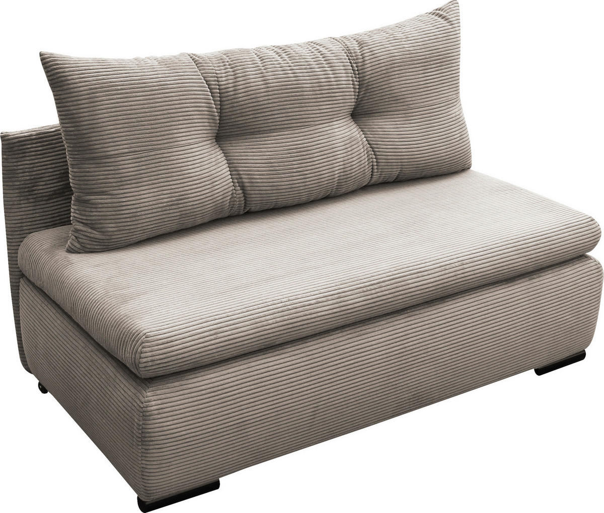 SCHLAFSOFA  mit Liegefunktion Cord Taupe  - Taupe/Schwarz, Design, Kunststoff/Textil (154/93/85cm) - MID.YOU
