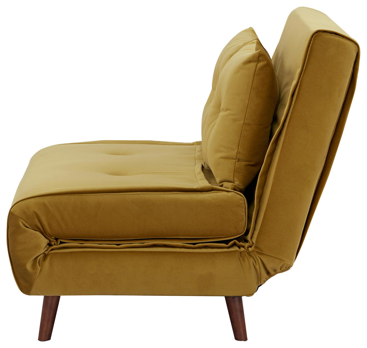 CANAPEA EXTENSIBILĂ textil galben  - galben/culoare lemn mesteacăn, Design, lemn/textil (122/81/88cm) - Livetastic